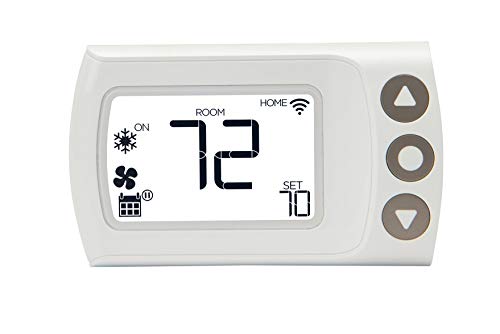 LUX CS1 Smart Programmable Digital Wi-Fi Thermostat, Android and iOS App Compatible, Geofencing, Custom & Auto Scheduling – White