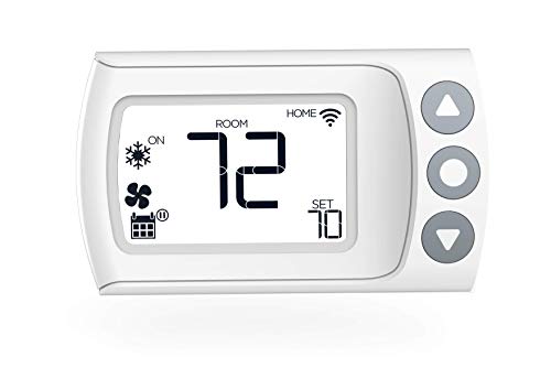 LUX CS1 Smart Programmable Digital Wi-Fi Thermostat, Android and iOS App Compatible, Geofencing, Custom & Auto Scheduling – White