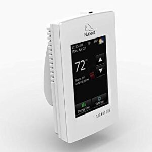 nVent NUHEAT SIGNATURE Programmable WiFi Dual-Voltage Floor Heating Thermostat with Touchscreen Interface, Compatible with Alexa, Google Assistant, nest and IFTTT