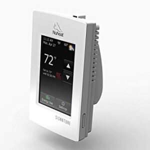 nVent NUHEAT SIGNATURE Programmable WiFi Dual-Voltage Floor Heating Thermostat with Touchscreen Interface, Compatible with Alexa, Google Assistant, nest and IFTTT