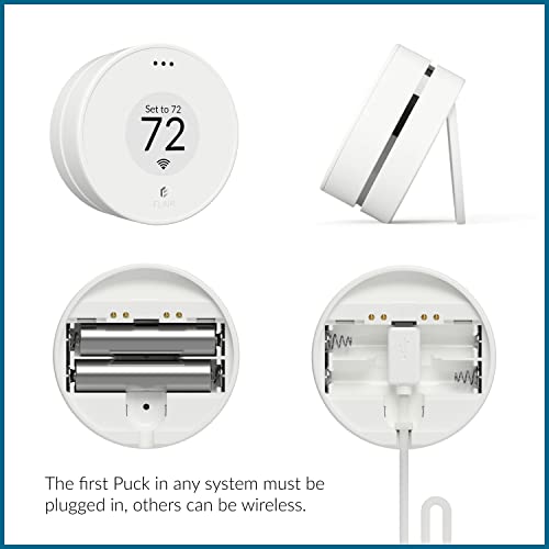 Flair Puck Wireless WiFi Smart Thermostat (White), for Flair Smart Vents or Mini Split Control. Compatible with Smart Thermostats and Voice Assistants.