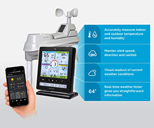 AcuRite Iris (5-in-1) Wireless Indoor/Outdoor Weather Station with Remote Monitoring Alerts for Weather Conditions (01536M)