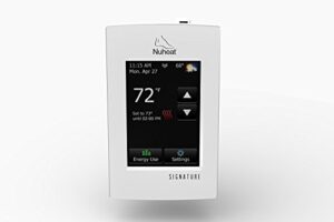 nuheat signature programmable dual-voltage thermostat with wifi and touchscreen interface, works with nest