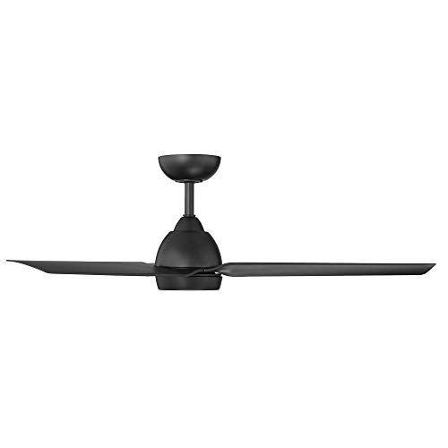 WAC Smart Fans Mocha Indoor and Outdoor 3-Blade Ceiling Fan 54in Matte Black with 3000K LED Light Kit and Remote Control works with Alexa and iOS or Android App