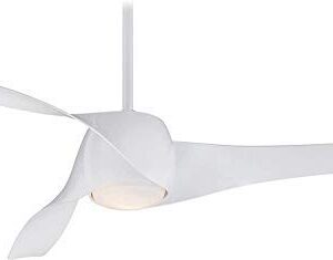 Minka Aire F803DL-WH Artemis - Smart Ceiling Fan with Light Kit in Transitional Style - 15.5 inches tall by 58 inches wide, Finish Color: White, Blade Color: White