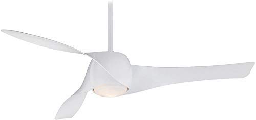 Minka Aire F803DL-WH Artemis - Smart Ceiling Fan with Light Kit in Transitional Style - 15.5 inches tall by 58 inches wide, Finish Color: White, Blade Color: White