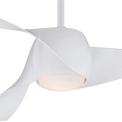 Minka Aire F803DL-WH Artemis - Smart Ceiling Fan with Light Kit in Transitional Style - 15.5 inches tall by 58 inches wide, Finish Color: White, Blade Color: White