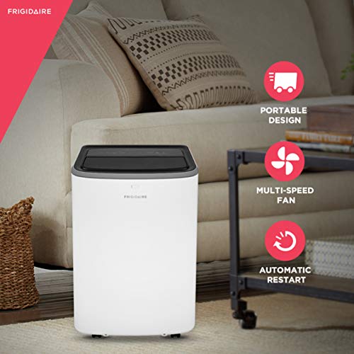 Frigidaire FHPC102AB1 Portable Air Conditioner with Remote Control for Rooms, Up to 350 Sq. Ft, White