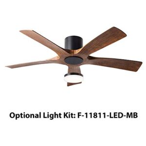 Aviator Smart Indoor and Outdoor 5-Blade Flush Mount Ceiling Fan 54in Matte Black Distressed Koa with Remote Control (Light Kit Sold Separately) works with Alexa, Google Assistant, Samsung Things, and iOS or Android App