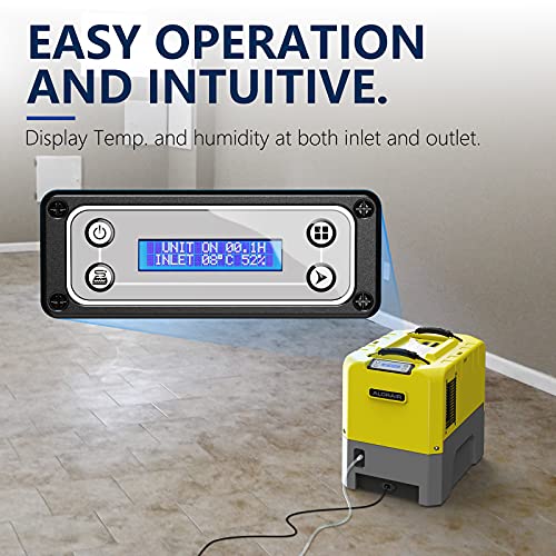 ALORAIR 180PPD Commercial Dehumidifier for Crawl Space & Basement, Wi-Fi APP Controls with Pump, Capacity up to 85 PPD at AHAM Condition, for Large Space, Job Sites, Yellow