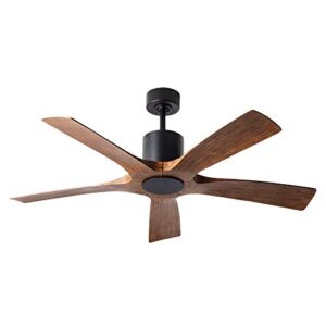 Aviator Smart Indoor and Outdoor 5-Blade Ceiling Fan 54in Matte Black Distressed Koa with Remote Control (Light Kit Sold Separately) works with Alexa, Google Assistant, Samsung Things, and iOS or Android App