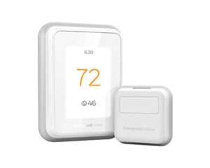 honeywell home rcht9610wfsw2003 rcht9610wfsw t9 wifi thermostat with 1 smart room sensor, touchscreen display, alexa and google assist (renewed)
