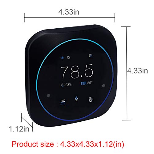SASWELL Alpha Smart Thermostat with Voice Control, Connected Control Smart Phone Wi-Fi Thermostat, Touchscreen Color Display, DIY, Built-in Alexa. T18UTW-7-WIFI.
