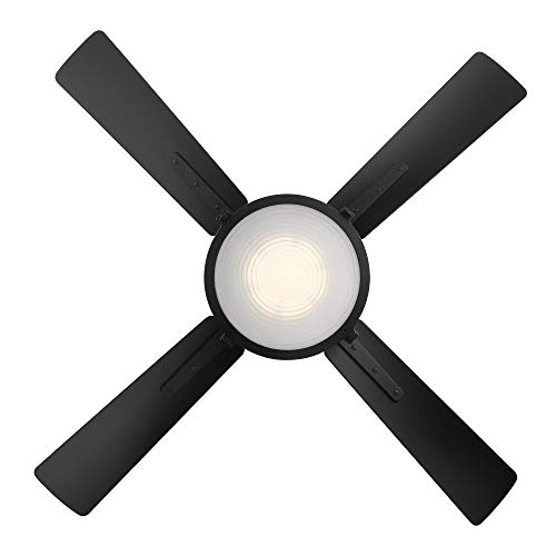 Nautilus Smart Indoor and Outdoor 4-Blade Ceiling Fan 56in Matte Black with 3000K LED Light Kit and Remote Control works with Alexa, Google Assistant, Samsung Things, and iOS or Android App