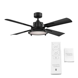 Nautilus Smart Indoor and Outdoor 4-Blade Ceiling Fan 56in Matte Black with 3000K LED Light Kit and Remote Control works with Alexa, Google Assistant, Samsung Things, and iOS or Android App