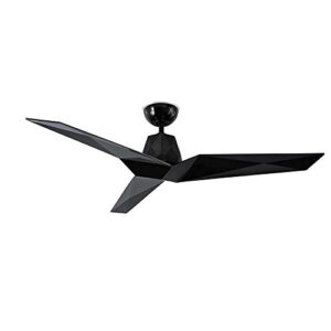 vortex smart indoor and outdoor 3-blade ceiling fan 60in gloss black with remote control works with alexa, google assistant, samsung things, and ios or android app