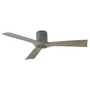 aviator smart indoor and outdoor 3-blade flush mount ceiling fan 54in graphite weathered gray with remote control (light kit sold separately) works with alexa, google assistant, samsung things, and ios or android app