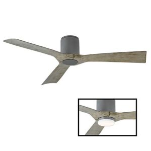 Aviator Smart Indoor and Outdoor 3-Blade Flush Mount Ceiling Fan 54in Graphite Weathered Gray with Remote Control (Light Kit Sold Separately) works with Alexa, Google Assistant, Samsung Things, and iOS or Android App