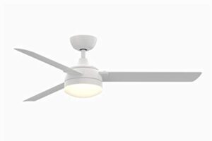 fanimation xeno wet indoor/outdoor ceiling fan with matte white blades and led light kit 56 inch – matte white