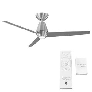 Slim Smart Indoor and Outdoor 3-Blade Ceiling Fan 52in Brushed Aluminum with 3000K LED Light Kit and Remote Control works with Alexa, Google Assistant, Samsung Things, and iOS or Android App