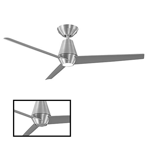 Slim Smart Indoor and Outdoor 3-Blade Ceiling Fan 52in Brushed Aluminum with 3000K LED Light Kit and Remote Control works with Alexa, Google Assistant, Samsung Things, and iOS or Android App