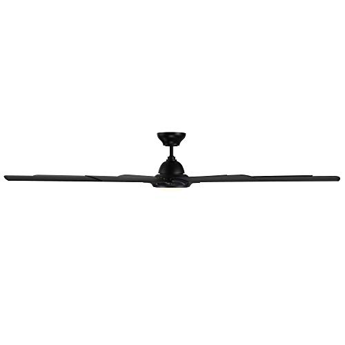 Hydra Smart Indoor and Outdoor 8-Blade Ceiling Fan 96in Matte Black with 3500K LED Light Kit and Wall Control works with Alexa, Google Assistant, Samsung Things, and iOS or Android App