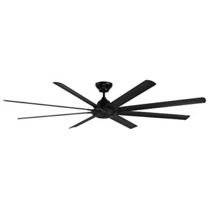 Hydra Smart Indoor and Outdoor 8-Blade Ceiling Fan 96in Matte Black with 3500K LED Light Kit and Wall Control works with Alexa, Google Assistant, Samsung Things, and iOS or Android App