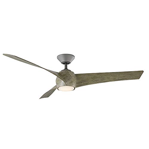 Twirl Smart Indoor and Outdoor 3-Blade Ceiling Fan 58in Graphite Weathered Wood 3000K LED Light Kit and Remote Control works with Alexa, Google Assistant, Samsung Things, and iOS or Android App