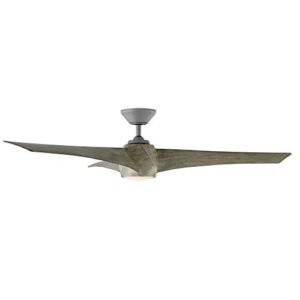 Twirl Smart Indoor and Outdoor 3-Blade Ceiling Fan 58in Graphite Weathered Wood 3000K LED Light Kit and Remote Control works with Alexa, Google Assistant, Samsung Things, and iOS or Android App