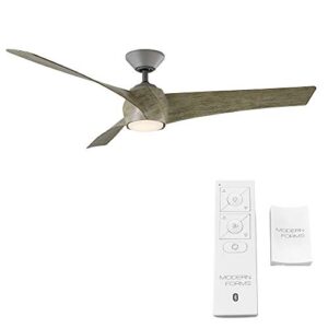 Twirl Smart Indoor and Outdoor 3-Blade Ceiling Fan 58in Graphite Weathered Wood 3000K LED Light Kit and Remote Control works with Alexa, Google Assistant, Samsung Things, and iOS or Android App