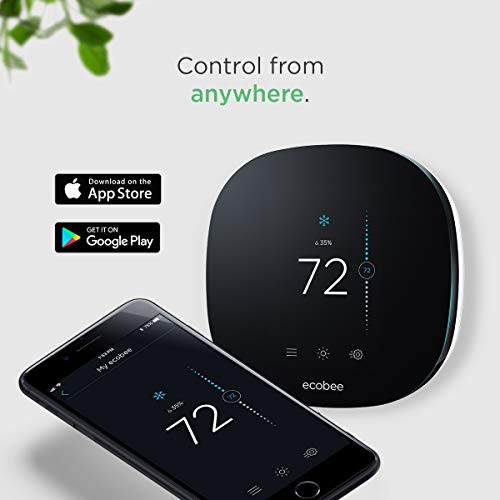 Ecobee EB-STATE3LTVP-01 Thermostat with 2 Room SmartThermostat & Room Sensors, Black