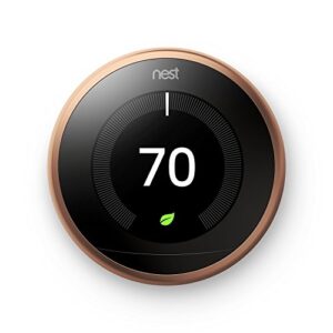 Nest T3021US Learning Thermostat, Easy Temperature Control for Every Room in Your House, Copper (Third Generation), Compatible with Alexa Small (Renewed)