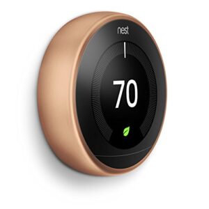 Nest T3021US Learning Thermostat, Easy Temperature Control for Every Room in Your House, Copper (Third Generation), Compatible with Alexa Small (Renewed)