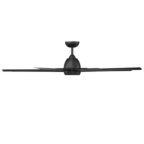 WAC Smart Fans Mocha XL Indoor and Outdoor 8-Blade Ceiling Fan 66in Matte Black with 3000K LED Light Kit and Remote Control works with Alexa and iOS or Android App