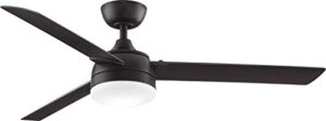 fanimation xeno wet indoor/outdoor ceiling fan with dark walnut blades and led light kit 56 inch – dark bronze