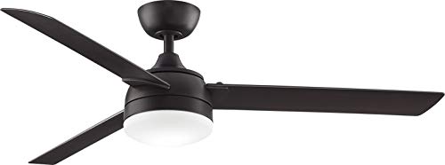 Fanimation Xeno Wet Indoor/Outdoor Ceiling Fan with Dark Walnut Blades and LED Light Kit 56 inch - Dark Bronze