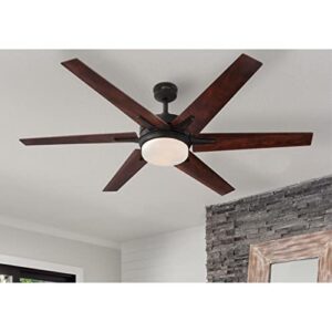 Westinghouse Lighting 74002B00 Transitional Cayuga, Smart WiFi Ceiling Fan Compatible with Amazon Alexa and Google Home with LED Light, Remote Control, 60 Inch, Black-Bronze Finish, Frosted Opal Glass