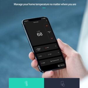 Homenex Wi-Fi Smart Thermostat with 1 Remote Sensor, Touch Display, C-Wire Required, Compatible with Alexa