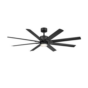 renegade smart indoor and outdoor 8-blade ceiling fan 52in matte black with 3000k led light kit and remote control works with alexa, google assistant, samsung things, and ios or android app