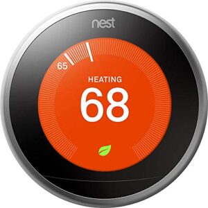 google, t3008us, nest learning thermostat, 3rd gen, smart thermostat, pro version, works with alexa (renewed)