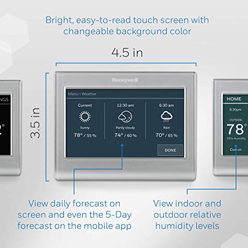 Honeywell Home RTH9585WF1004 Wi-Fi Smart Color Thermostat, 7 Day Programmable, Touch Screen, Energy Star, Alexa Ready (Renewed)