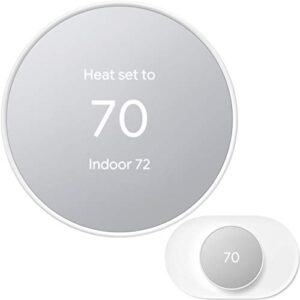 Google Nest Thermostat - Smart Thermostat for Home - Programmable WiFi Thermostat - Snow - GA01334-US Bundle with Matching Google Nest Thermostat Trim Kit Wall Mount Plate GA01837-US