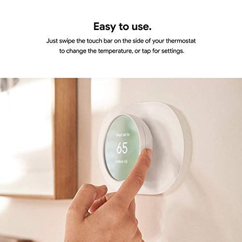 Google Nest Thermostat - Smart Thermostat for Home - Programmable WiFi Thermostat - Snow - GA01334-US Bundle with Matching Google Nest Thermostat Trim Kit Wall Mount Plate GA01837-US