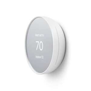 Google Nest Thermostat - Smart Thermostat for Home - Programmable WiFi Thermostat - Snow - GA01334-US Bundle with Matching Google Nest Thermostat Trim Kit Wall Mount Plate GA01837-US