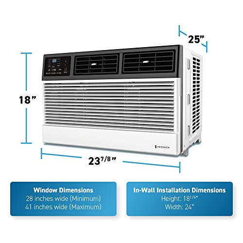 Friedrich CCW18B30A Chill Premier Smart Air Conditioner Wall & Window Unit, WiFi Mobile Control, White, Cooling Capacity (18,000 BTU)