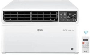 lg 14,000 btu dual inverter smart wi-fi enabled lw1522ivsm window air conditioner, white