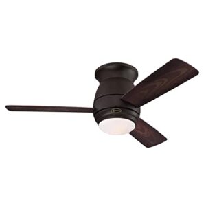 Westinghouse Lighting 74004B00 Contemporary Halley, Smart WiFi Ceiling Fan Compatible with Amazon Alexa and Google Home with LED Light, Indoor/Outdoor, 44 Inch, Black-Bronze Finish, Frosted Opal Glass