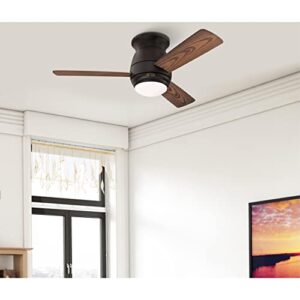 Westinghouse Lighting 74004B00 Contemporary Halley, Smart WiFi Ceiling Fan Compatible with Amazon Alexa and Google Home with LED Light, Indoor/Outdoor, 44 Inch, Black-Bronze Finish, Frosted Opal Glass