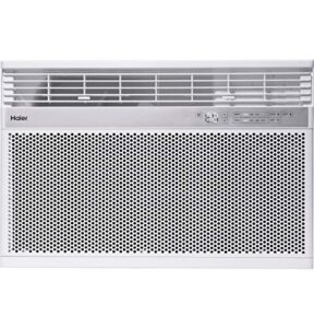 haier smart window air conditioner 10,000 btu easy install kit included complete with wifi & smart home connectivity energy star certified cools up to 450 square feet 115 volts white