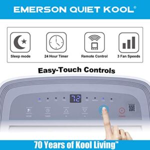 Emerson Quiet Kool EAPE14RSD1 SMART Heat/Cool Wi-Fi and Voice 550-Sq. Ft Portable Air Conditioner with Remote Control for Rooms, White